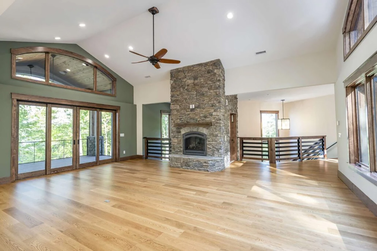 Beautifully finished hardwood floor installation